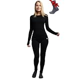 Merino.tech Merino Baselayer Set für Damen - Mittelschwere Thermo-Unterwäsche aus Merinowolle für Damen Oben und Unten (Medium, 250 Black)