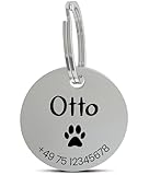 Meinearmbänder Hundemarke mit Gravur – personalisierbar mit Namen – 30 mm – Namensschild für Halsband – Anhänger für Hunde, Katzen & Welpen – inkl. Symbolauswahl