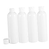 LRXIYODE 4 Stück Kunststoff Flaschen mit Klappdeckel Aufbewahrungsbehälter für Reinigungs gel und Lotion Leichte Sichere Pet Flaschen für Reise und Haushalt