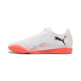 Puma Herren Future Play Indoor Trainer Soccer Shoes Sneaker, Weiß-Schwarz-leuchtendes Rot Ah25, 40 EU