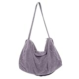 X SIM FITNESSX Unisex Cord Tasche Umhängetasche Schultertasche groß Damen Shopper Tasche Fashion Stofftasche für Alltag/Büro/Schule/Reisen