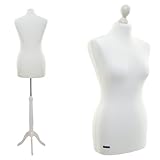 LUCCESI | Schneiderpuppe | zum Probierpreis! | Size S - XL (Female) | Torso M (36-38) | Wechselbezug Creme-Weiss | Standfuss Weiss | Damen - Schaufensterpuppe