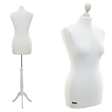 LUCCESI | Schneiderpuppe | zum Probierpreis! | Size S - XL (Female) | Torso M (36-38) | Wechselbezug Creme-Weiss | Standfuss Weiss | Damen - Schaufensterpuppe