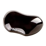 Fellowes Handballenauflage Crystals - Flexible Handgelenkauflage mit Gelfüllung - für Büro, Zuhause & Gaming - für Mauspad geeignet - schwarz