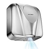anydry 2812 Händetrockner für Gewerbe elektrischer Sensor Stilvolles Design Edelstahl-Finish schnelle Trocknung 7-10 Sekunden.1600W.(Brushed)