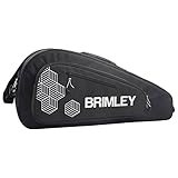 Brimley Tennis/Padel Tasche | Padel Tasche | Schlägertasche für 2+ Schläger | Schuh- & Isolierfach hält Essen/Getränke kühl | Sportzubehör | Umhängetasche für Männer und Frauen | Schwarz