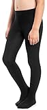 NOQ Mädchen Dicke Strumpfhose Corina Plain 120 DEN Warmfüßige Leggings Kinderzimmer Ballett Tanzklasse Blickdichte, Nero 152/158 cm