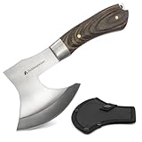 Fichtensteiner® Camping Axt Alaska - Beil für Bushcraft, Camping, Jagen, Angeln, Wohnmobil, Outdoor, aus Edelstahl, super scharf, leicht, sehr robust - mit praktischer Tragehülle - Wikinger Axt