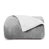 Aisbo Decke Sofa Kuscheldecke Warm- extra Warme Decken für den Winter aus Dicke Sherpa, XL Wohndecke weich flauschig Grau Fleecedecke 150x200 cm Blanket als Sofadecke Couchdecke