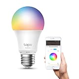 TP-Link Tapo L530E alexa lampe E27, Energie sparen, Mehrfarbrige dimmbare smarte WLAN Glühbirne,smart home alexa zubehör,kompatibel mit Alexa,Google Assistant,Abläufe und Zeitpläne,Kein Hub notwendig