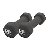 PERFORMBETTER+ Neopren Kurzhantel, Rutschsichere Hantelgewichte in Einheitsgröße für Krafttraining & Muskelaufbau, Grau 1kg (2)