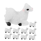 jojofuny 10 Stück Lamm-Ornament Mini zarte Tierverzierung Gartenzubehör Kompaktes Tierdekor Tierornament Garten Tier Gartentierstatue zartes Tierdekor Tierfigur Harz