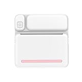 Denash Tragbarer Minidrucker, Thermodrucker für Studenten ohne Tintenpatrone, Wiederaufladbarer 1200-mAh-, 200 DPI Hohe Auflösung, Leicht und Kompakt (PINK)