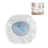 Wasserdichter Matratzenschoner für Doppelbett, einfarbig, elastisch, rund, Tagesdecke, Matratzenschoner