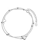 Zeayebsr Silber Armband für Damen Silberarmband Damen 925 Silber Herz Armband Freundschaftsarmband Verstellbare Armkette Geschenke für Frauen Mädchen,armband damen,armband silber 925 damen