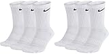 Nike 6 Paar Socken Herren Damen Weiß Grau Schwarz Tennissocken Sparset SX7664, Farbe:weiß, Größe:42-46