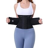 PQWEUU Bauchweggürtel Verstellbarer Waist Trainer für Fitnesstraining Postpartum Belly Wrap und Rückbildungsgürtel Bauchgurt nach Geburt Schwitzgürtel für Damen und Herren (Schwarz, M)