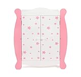 Bayer Chic 2000 - Puppenkleiderschrank mit Kleiderstange und Kleiderbügel, Puppenschrank, Puppenmöbel, Stars pink, 22 x 46 x 59 cm