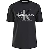 Calvin Klein Jeans Herren Seasonal Monologo Tee S/S T-Shirts, Ck Black/Porpoise, L