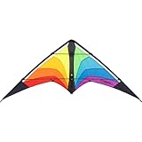 HQ 116521 - Stinger Rainbow, Zweileiner Lenkdrachen Allround, ab 14 Jahren, 70x164cm, inkl. 50kp Dyneemaschnüre 2x25m auf Winder mit Schlaufen, 3-6 Bft