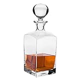KROSNO Whisky Rum Dekanter Karaffe mit Stopper | 1000 ml | Geschenkbox Brandy Glas | Wasserflasche | perfekt für Zuhause, Restaurants und Küchenzeile | Dekanter