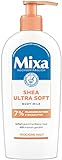 Mixa Shea Ultra Soft Body Milk, intensiv nährende Körpermilch, mit Sheabutter und pflanzlichem Glycerin, für trockene und raue Haut, 250 ml