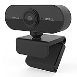 Webcam mit mikrofon Kamera pc cam, 1080p HD, 360° verstellbar USB Webcam für Konferenz Live Streaming Aufnahme Kompatibel mit Skype/Zoom/YouTube