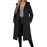 Wintermantel Damen Einfarbig Herbstjacke Bequem Elegante Softshellmantel Knopfverschluss Winterjacke Damen Herbst und Winter