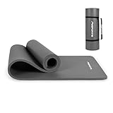 MSPORTS Gymnastikmatte Premium inkl. Tragegurt + Übungsposter + Workout App I Hautfreundliche Fitnessmatte 190 x 60 x 1,5 cm - Anthrazit - Phthalatfreie Yogamatte