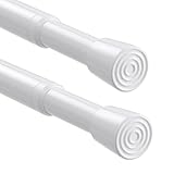 2Stück Gardinenstange Ohne Bohren 68-100cm Klemmstange Für Gardinen Teleskop Gardinenstange Zum Klemmen 100cm Weiß Teleskopstange Spannstange Vorhangstange Ohne Bohren