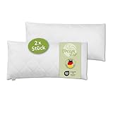 DREAMSTAR Kopfkissen 40 x 80 cm [2er Set] Premium 650g Kissen-Füllung | HART Kissen mit Reißverschluss zum Anpassen | waschbar bis 60 Grad | Allergiker geeignet | 40 x 80 cm