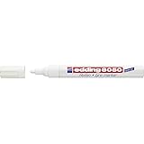 edding 8050 Reifenmarker - weiß - 1 Stift - Rundspitze 2-4 mm - zum Markieren von Reifen und anderen Gummioberflächen, für drinnen und draußen, wasserfest
