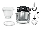 Bosch Küchenmaschine Serie 6 MUMS6ZS18, 2 Schüsseln, integr Waage, Automatikprogramme, Deckel, Knethaken/Rühr-/Silikonbesen, schwarz