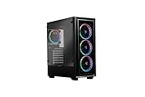 Enermax Starryfort SF30 ARGB Mid Tower Gaming PC-Gehäuse aus gehärtetem Glas, inkl. 4X T.B. RGB A.D ARGB-12cm PWM Lüfter- 2X USB3.0 1x USB2.0, ECA-SF30-M0BB-ARGB