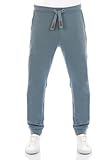 riverso Herren Jogginghose RIVKasper Hose Sporthose Trainingshose Jogger Freizeithose Sweathose Regular Taschen Baumwolle Lang Einfarbig Blau M, Größe:M, Farbe:Turbid Blue