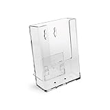 Prospekthalter DIN lang einfach Wand Wandprospekthalter Flyerhalter Acryl glasklar Prospekthalter DIN lang