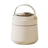 Edelstahl Isolierte Brotdose Thermo Essensbehälter mit Löffel und Handtasche Auslaufsicher für Büro Mittagessen Suppen und Brei