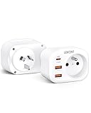 LENCENT Verbesserter Adapter AU/Australien/Chinesisch, 20 W PD+ QC3,0 mit 2 USB-Ports und 1 USB-C-Anschluss, geeignet für China, Neuseeland, Netzadapter, Stecker auf Buchse, Frankreich, Typ I