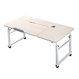 ÜBerbetttisch mit Rollen, üBerbetttisch mit Verstellbarem NeigungsstäNder, Mobiler Computertisch, Laptopwagen, Stehtisch for Zuhause Und Krankenhaus ( Color : Wit , Size : 80*60cm/31.5*23.6in )