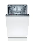 Bosch SPV2IKX10E Serie 2 Smarter Geschirrspüler vollintegriert, 45 cm breit, Besteckkorb, Extra Trocknen auf Knopfdruck, InfoLight roter Lichtpunkt am Boden, AquaStop Schutz gegen Wasserschäden, Weiß