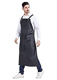 Nanxson Unisex wasserdicht Gummischürzen Arbeitsschürze Fleischerschürze Metzgerschürze für Industrie, Lebensmittelservice, Metzgerei, Reinigung CF3109 (Schwarz, eine Size)