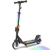 iScooter E Scooter Kinder 8-14 Jahre, 250W Peak Motor, 8/13/19km/h, 60Min Fahrzeit bis zu 15km, Faltbar & Verstellbare Höhe 90-102 cm, Faltbar E-Roller Kinder mit 6.5' Reifen, Bunte Regenbogenlichter
