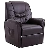 ZQQLVOO Liegesessel Braun Kunstleder, Loungesessel, Fernsehsessel Relaxsessel, Schreibtischstuhl, Stuhl für Schlafzimmer, Wohnzimmer, Arbeitszimmer, Büro