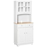 White Sideboard Kitchen Auxiliary Cabinet Cupboard with 2 Door Cabinet 2 Drawers and Open Shelf for Microwave (Color : A, Size : AS Shown)