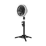 Yfenglhiry 10000 mAh Outdoor-Camping-Deckenventilator, USB, tragbarer Campingventilator, LED-Licht, Stativventilator, wiederaufladbar, multifunktionaler Ventilator, Campingventilator