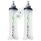 RACEPACE RaceFuel faltbare 250ml Trinkflasche Gelflasche, Soft Flask BPA-frei, mit RaceFuel Energy Gel Rezept QR-Code, perfekt zum Laufen, Marathon, Triathlon und Radfahren (2 Stück, 250ml)
