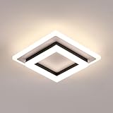 Comely LED Deckenleuchte, 24W Deckenlampe LED Quadrat 4500K Neutralweiß, Moderne Acryl Deckenbeleuchtung für Küche Schlafzimmer Wohnzimmer Flur Keller (Weiß+Schwarz)