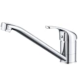 Jacurley Wasserhahn Küche, Küchenarmatur 360° Schwenkbar, Einhebel Mischbatterie Küche, Spültischarmatur Küche mit Keramikkartusche, Edelstahl, Chrom