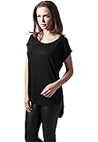 Urban Classics Damen Dames Long Back Shaped Slub Tee T Shirt, Schwarz (Black 7), L EU