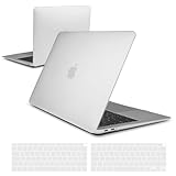 iNeseon Hülle Kompatibel mit 2021 2020 2019 2018 MacBook Air 13 Zoll (A2337 M1 / A2179 / A1932), Schutzhülle Hartschale + Tastaturschutz für MacBook Air 13 Zoll, Matt Transparent